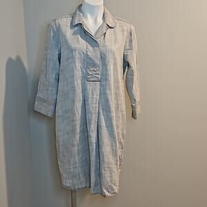 Soft Surroundings Tencel Light Grey Shirt Dress